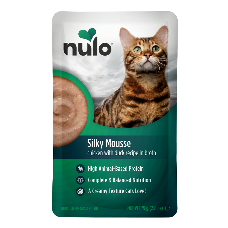 Silkemyk Mousse med kylling og and oppskrift til katter